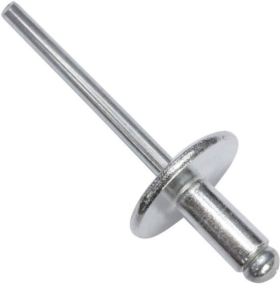 Blindklinknagels set van 100 - Ø4.8x10mm - brede kop 16mm - aluminium/staal - schokbestendig - onmisbare bevestiging - Popnagels