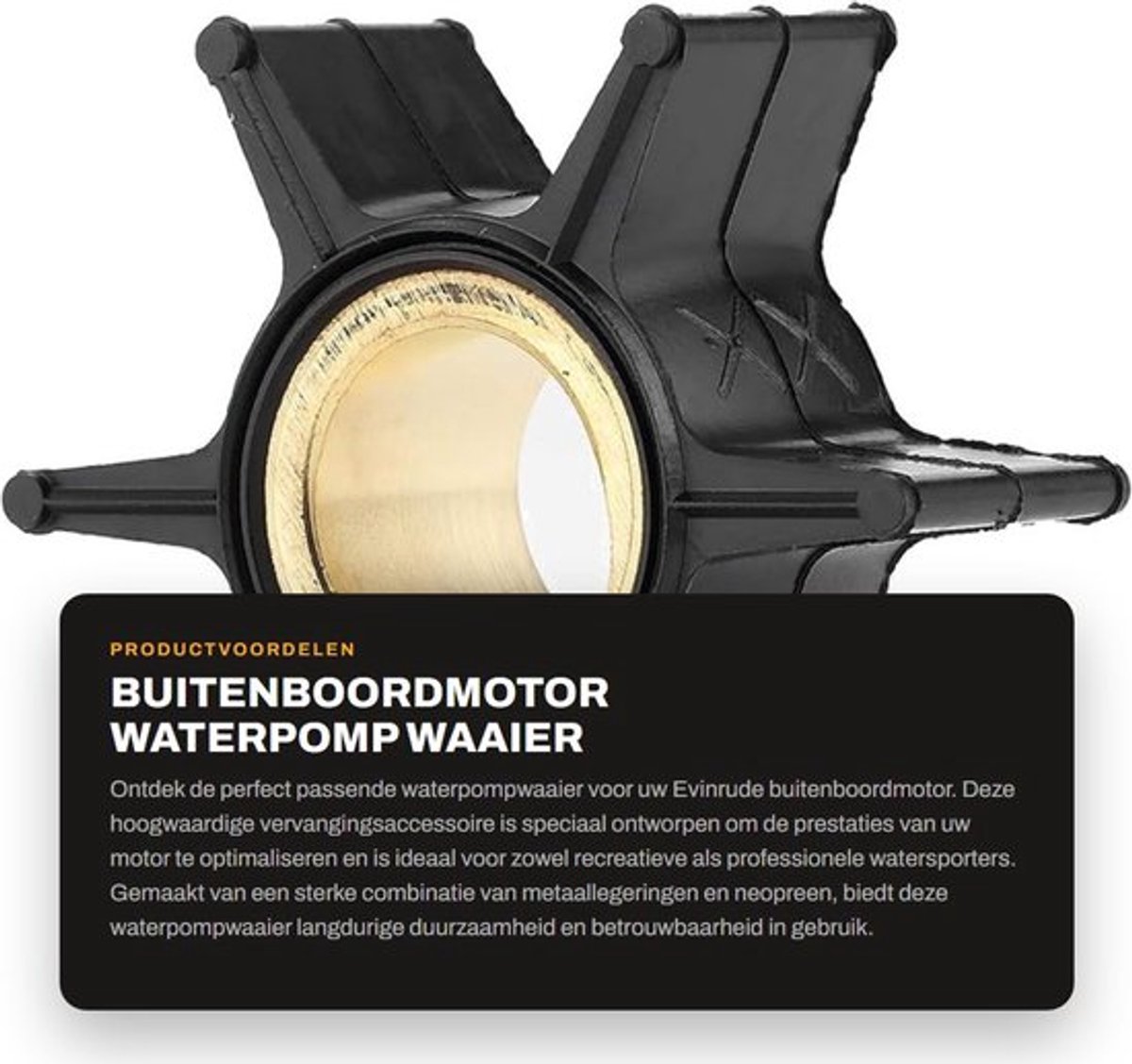 Waterpomp Buitenboordmotor Accessoire - Waterpompwaaier - Vervanging voor Evinrude - Duurzaam Materiaal - Professionele Kwaliteit - OEM-nummers 388702/395289/395265