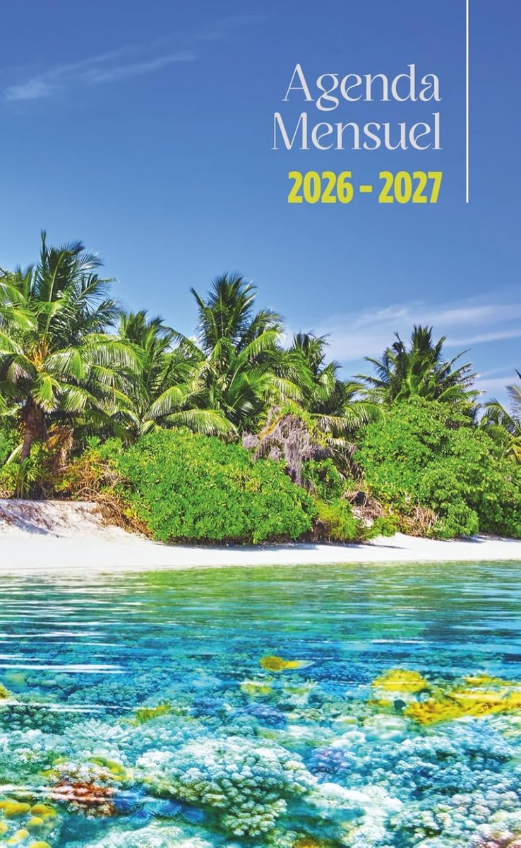 SnelShoppen - Agenda de poche mensuel 2026-2027 | Planificateur 24 maanden | Compact formaat, ideaal voor onderweg | Tropisch eiland en onderwaterwere