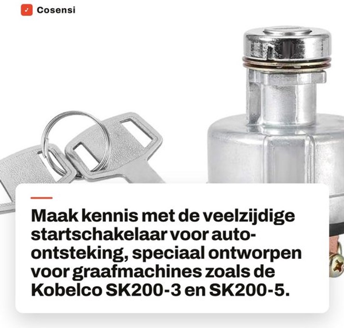 Startschakelaar Auto-Ontsteking - 6 Sleutels - Betrouwbare Bescherming - Compact Formaat - Geschikt voor Kobelco - Kwaliteit Gegarandeerd...