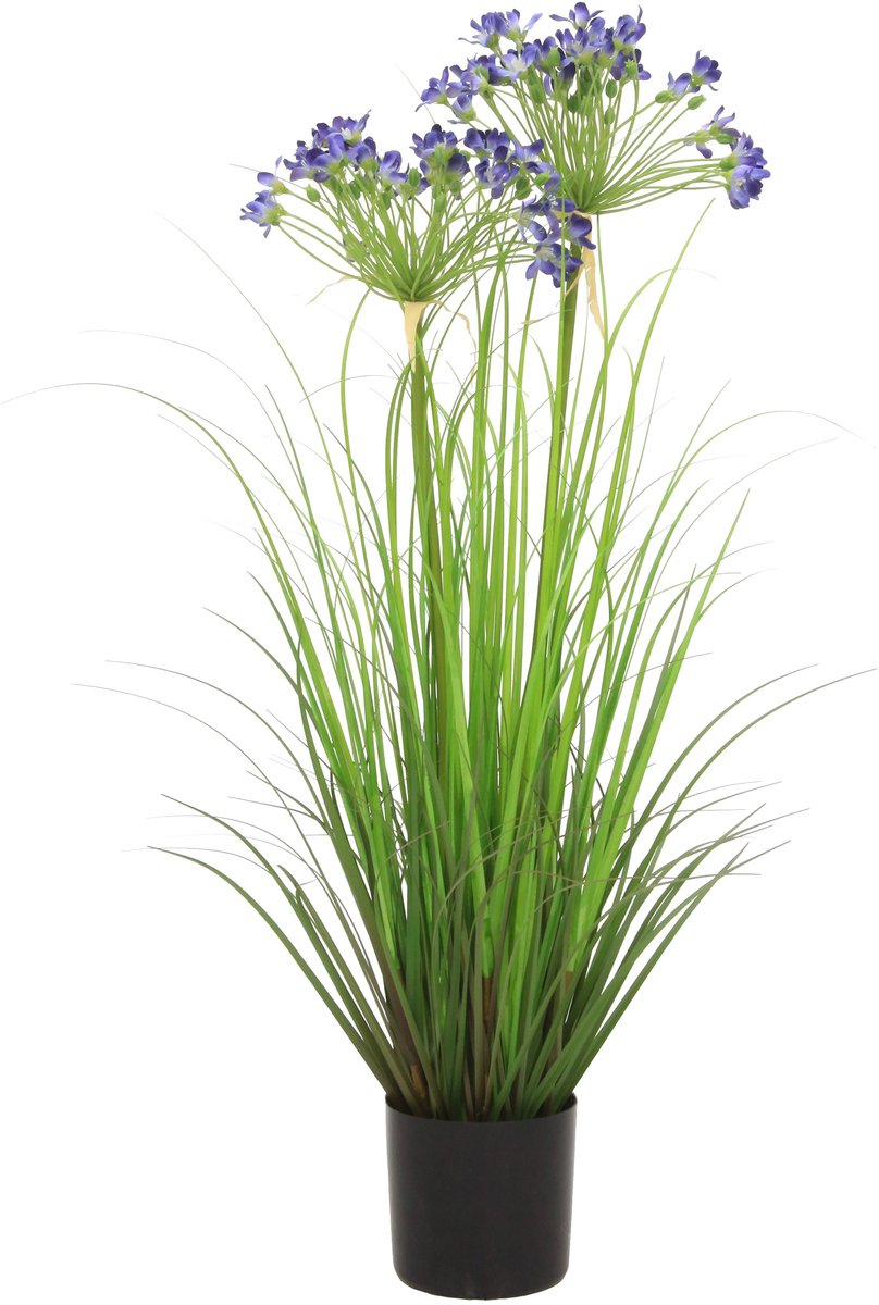 Emerald Kunstplant Agapanthus Gras blauw 80cm - Kunstplant voor binnen