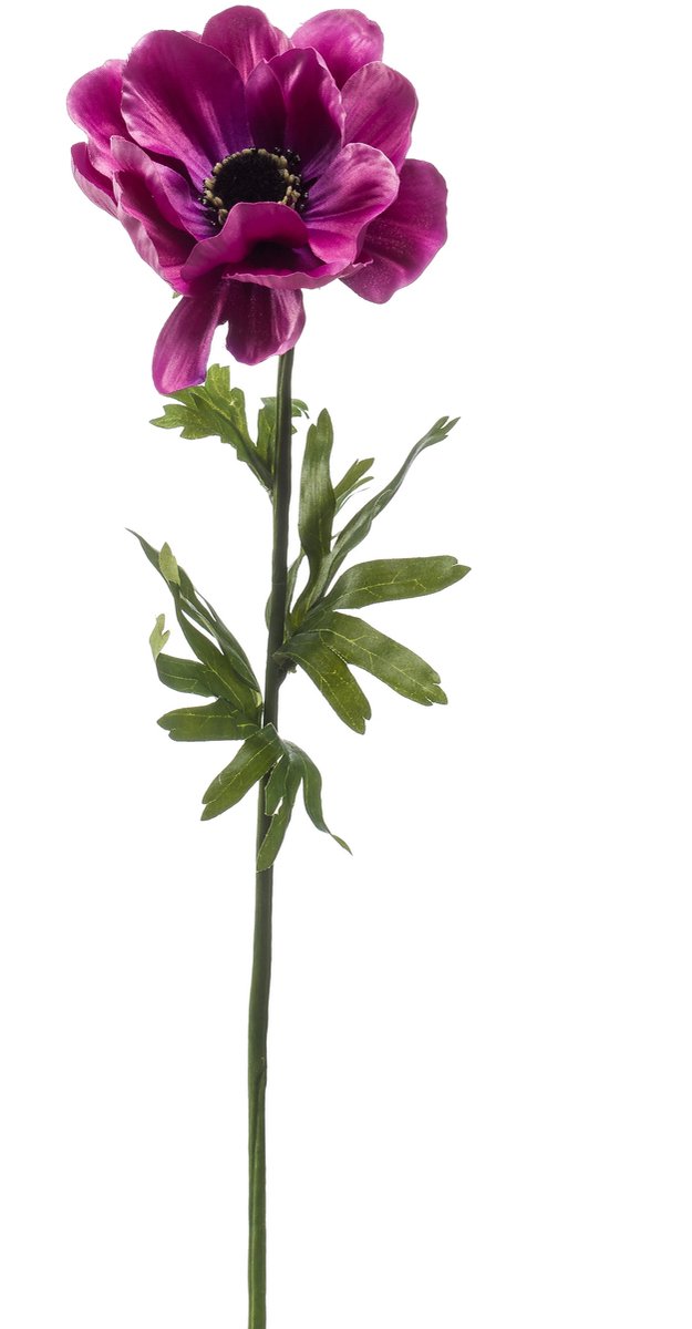 Emerald Kunstbloem Anemoon 45cm paars - Kunstplant voor binnen