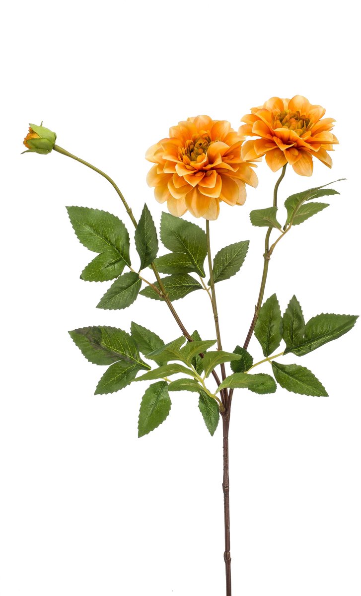 Emerald Kunstbloem Dahlia 72cm oker - Kunstplant voor binnen