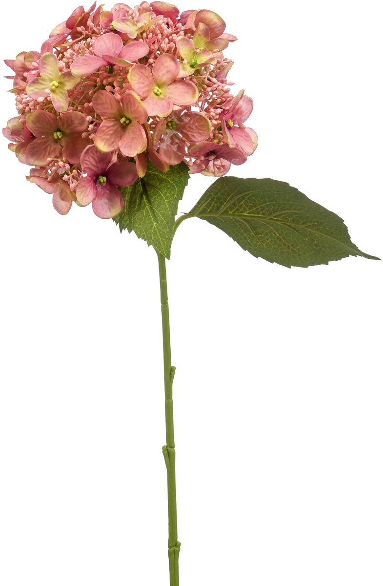 Emerald Kunstbloem Hortensia 50cm oud roze - Kunstplant voor binnen