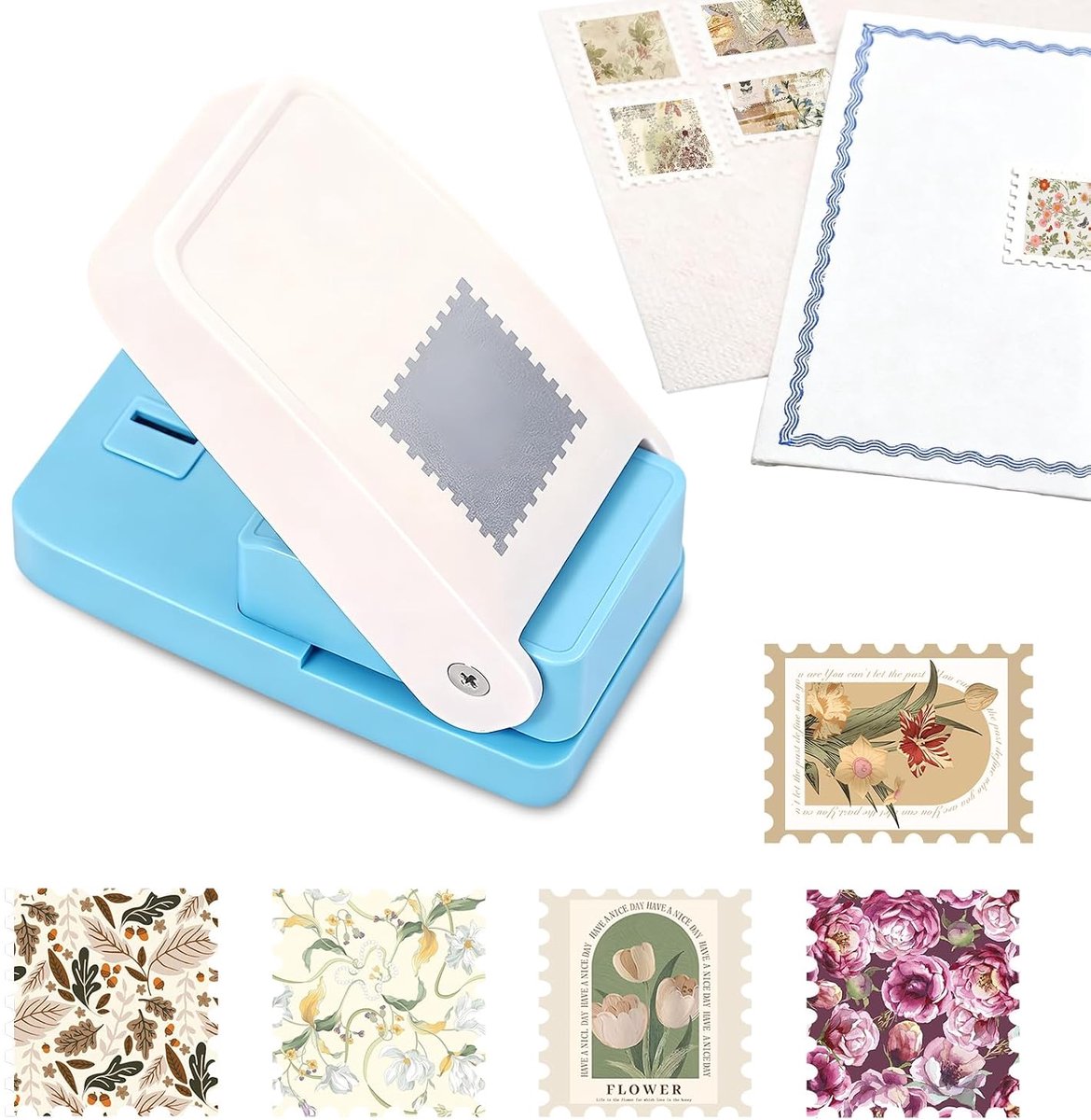SnelShoppen - Rechthoekige Papierpons 2,5 x 2,5 cm - Handmatige Perforator voor Scrapbooking - Brievenstempel voor Creatieve Projecten - Eenvoudig in