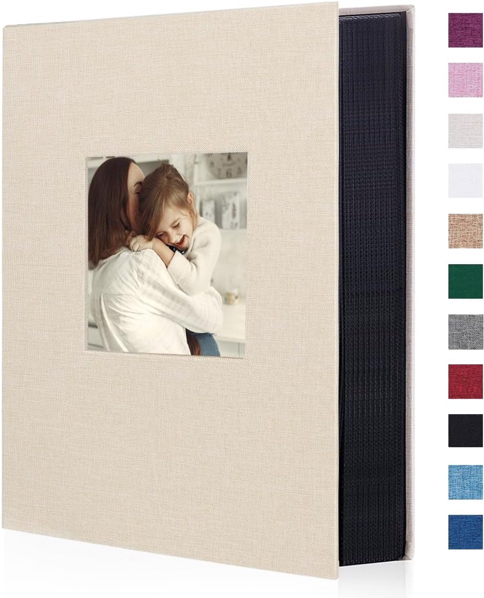 SnelShoppen - Artmag Stoffen Fotoalbum 4x6, 300 Vacatures, Beige Linnen Album voor Bruiloften, Familieherinneringen, Jubilea, Grote Capaciteit voor 30