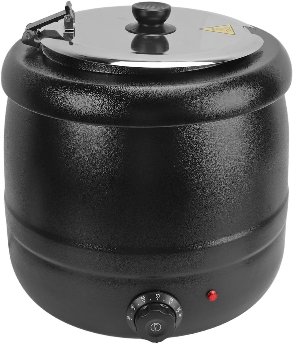 SnelShoppen - 10 L Elektrische Soepwarmers met Verwijderbare RVS Binnenpot - Thermische Olie Isolatie Soeppot voor Restaurants en Buffets - EU Plug 22