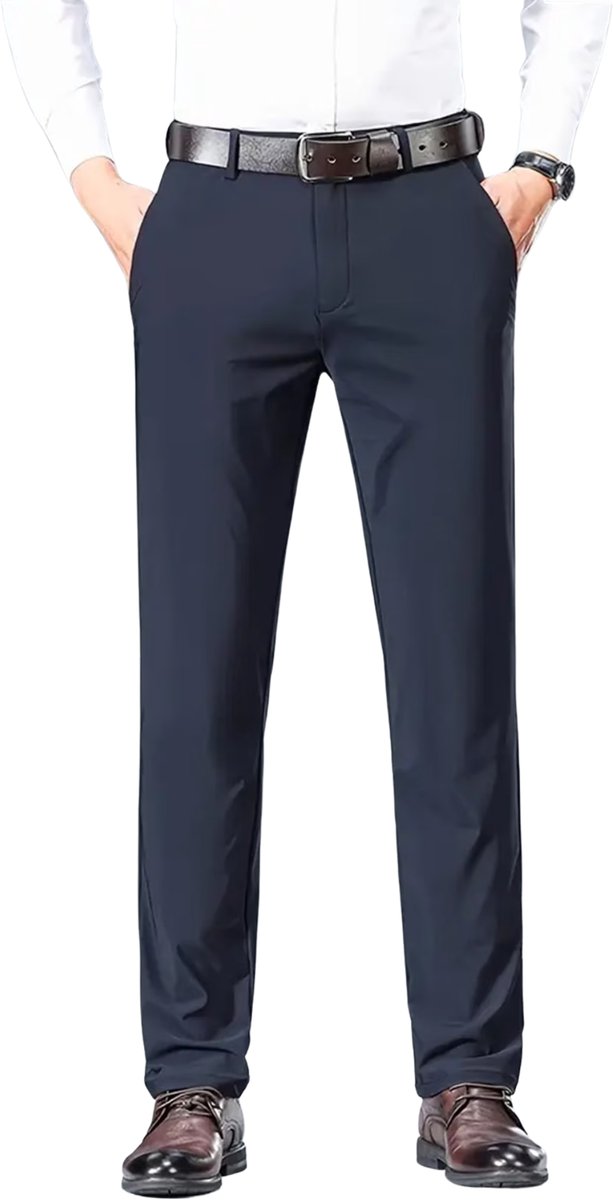 Currero Pantalon Heren Chino Regular Fit Golfbroek Nette Broek Met Elastische Tailleband Volwassenen Donkerblauw L