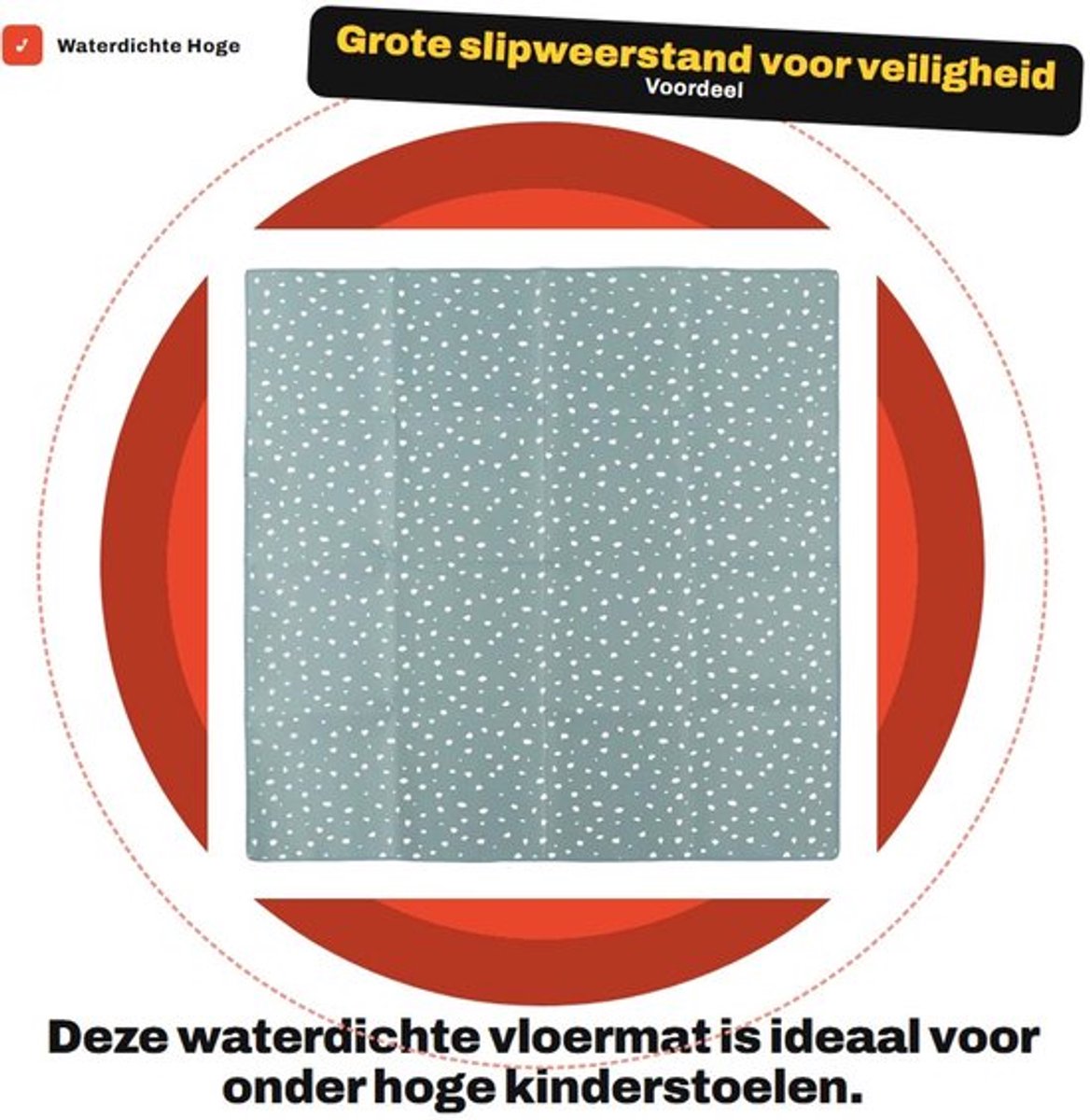 Hoge Stoel Mat - Waterdicht - Wasbaar - Antislip - Grote Slipweerstand - Vloermat voor Kinderstoel