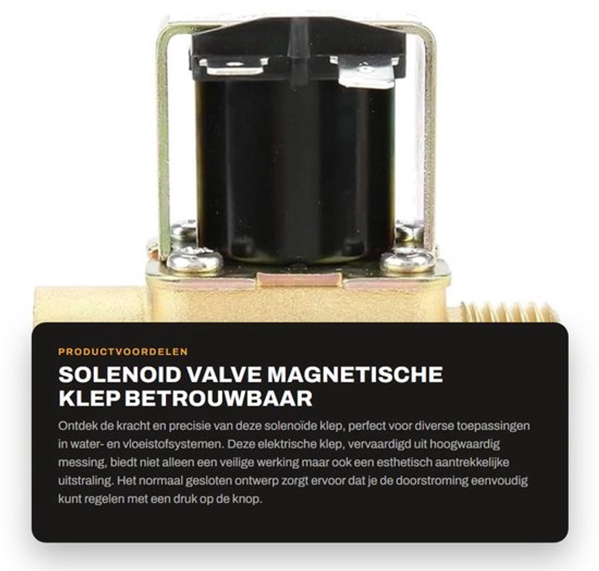 Solenoid Valve - Magnetische Klep - Betrouwbaar en Duurzaam - Messing - Elektrische Ventiel - Voor Water- en Vloeistofsystemen