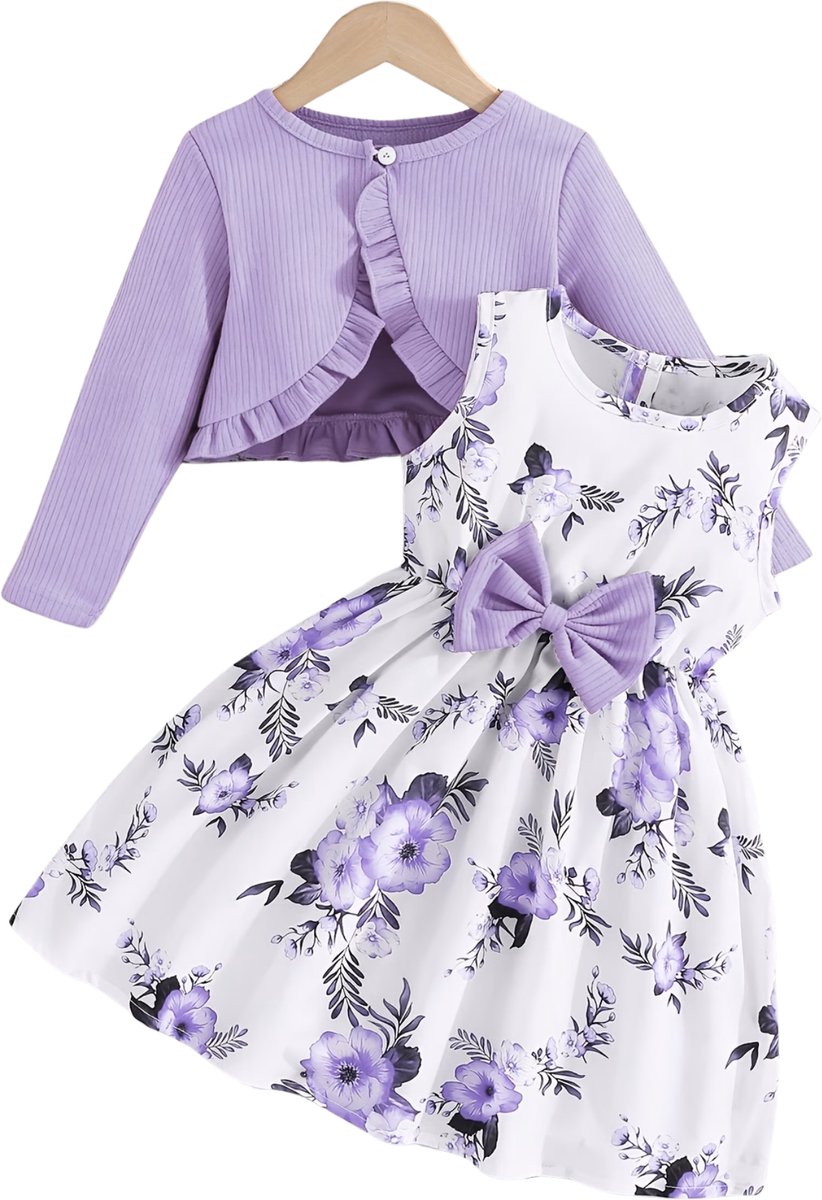 Currero Zomerjurk Meisjes Zomerjurken Kinderen Jurk Meisje Ibiza Stijl Sundress Kinderkleding 1-2 Jaar Paars