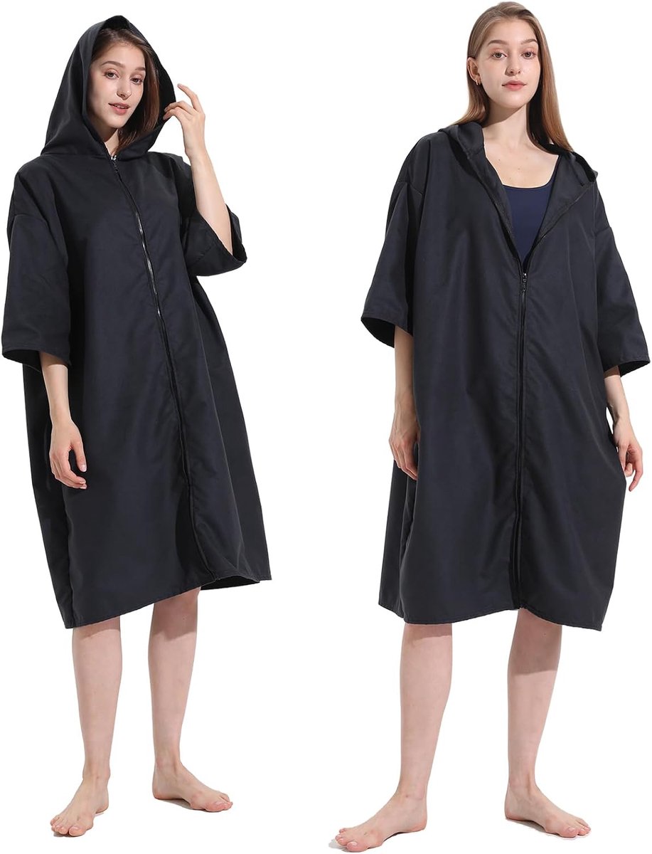 SnelShoppen - Pahajim Surf Poncho met Capuchon, Microvezel Badponcho voor Dames en Heren, Sneldrogend, Absorberend Handdoekponcho voor Strand en Water