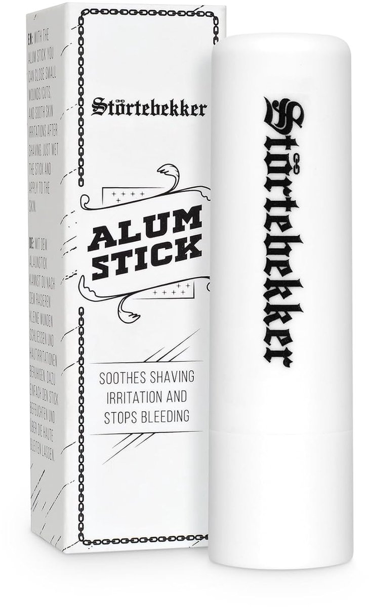 Störtebekker® Premium Alaunstick / Aluinstick - Natuurlijke aftershave - Aluin als bloedstelpend middel - Kalmeert de huid na het scheren met een veiligheidsscheermes of een scheermes - Antiseptisch - Potassium Alum Stick