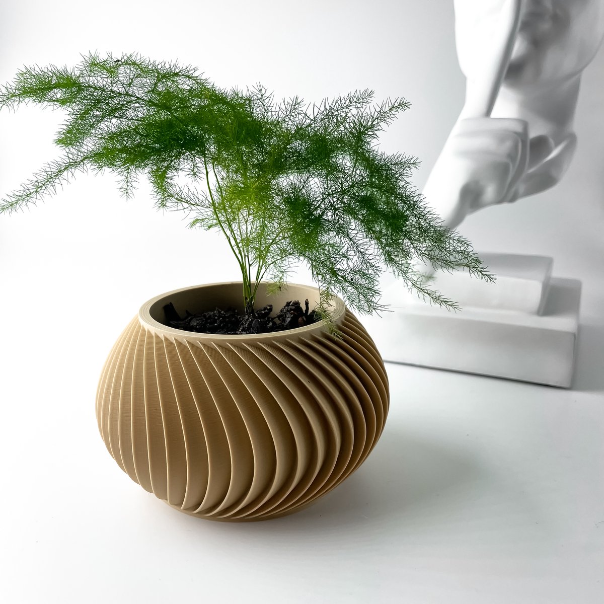 Skushy Caleth Bloempot - Moderne Designpot voor Kamerplanten - Sculpturale Plantenpot voor Woonkamer en Kantoor - Premium Woondecoratie