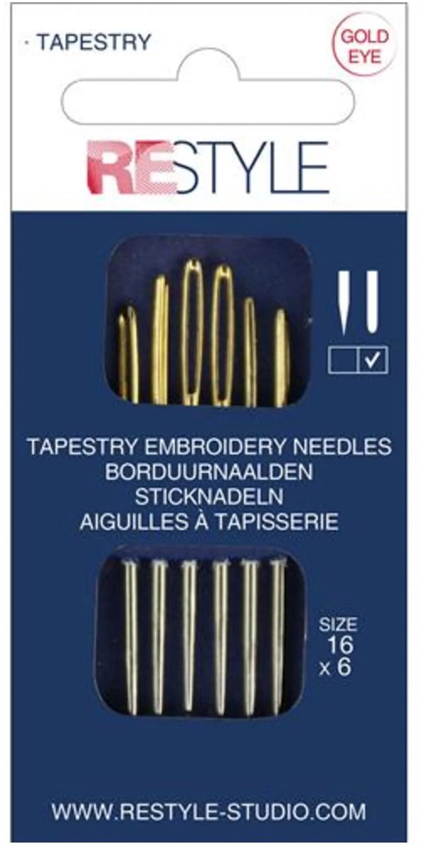 ReStyle 015.10614 Borduurnaalden met ronde punt 16, 6 stuks