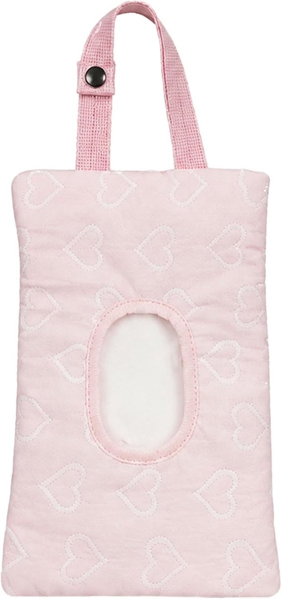 Padded Wet Wipes Tas voor Babydoekjes, Handige en Draagbare Opbergoplossing voor Kinderwagen en Auto met Hartpatroon