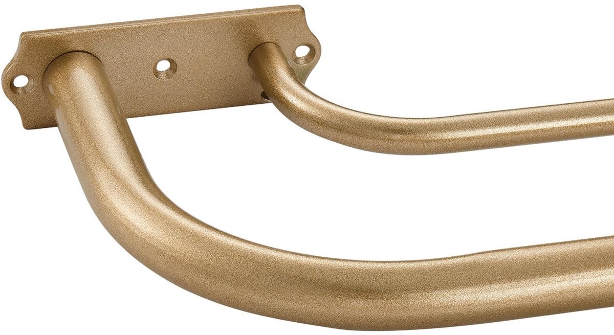 SnelShoppen - Dubbele Gordijnroeden 71-112 cm, Antieke Gouden Gordijnstangen, Wikkelbare Raamstangen voor Verduistering, 1-inch en 5/8 inch Diameter,