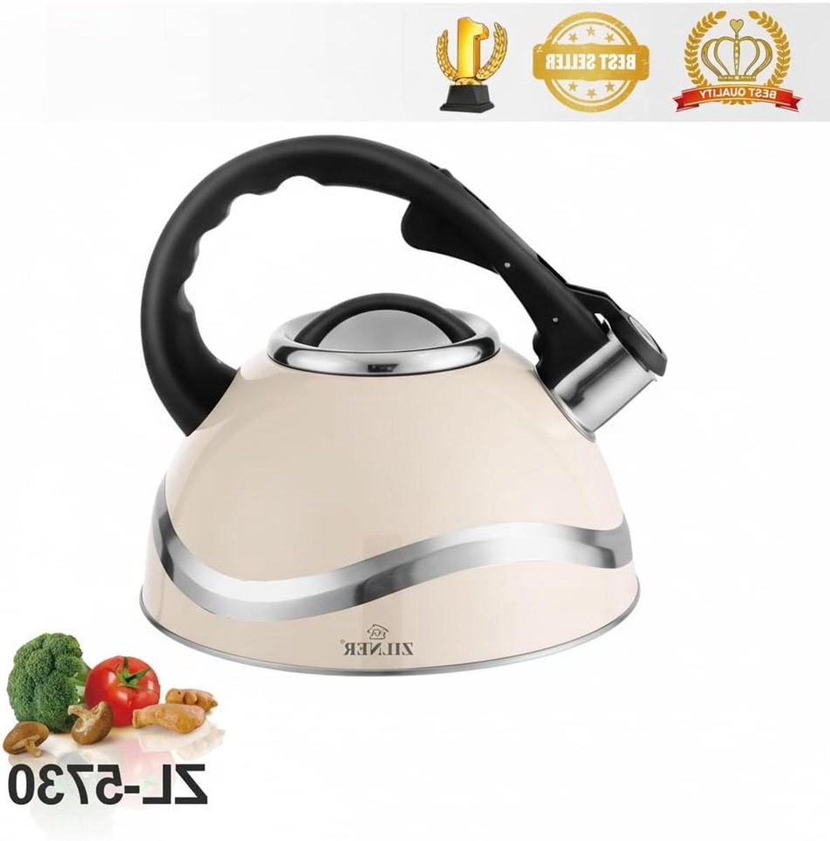 Theeketel Fluitketel - Waterketel Fornuis - Snel Water Koken - Extra Brede Bodem - 3 Liter Inhoud