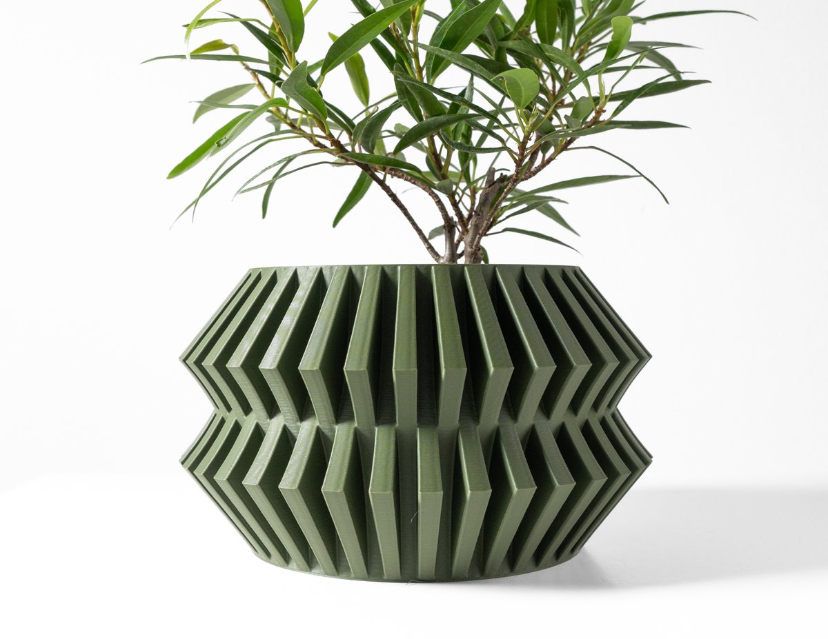 Skushy Risae Bloempot - Moderne Designpot voor Kamerplanten - Sculpturale Plantenpot voor Woonkamer en Kantoor - Premium Woondecoratie