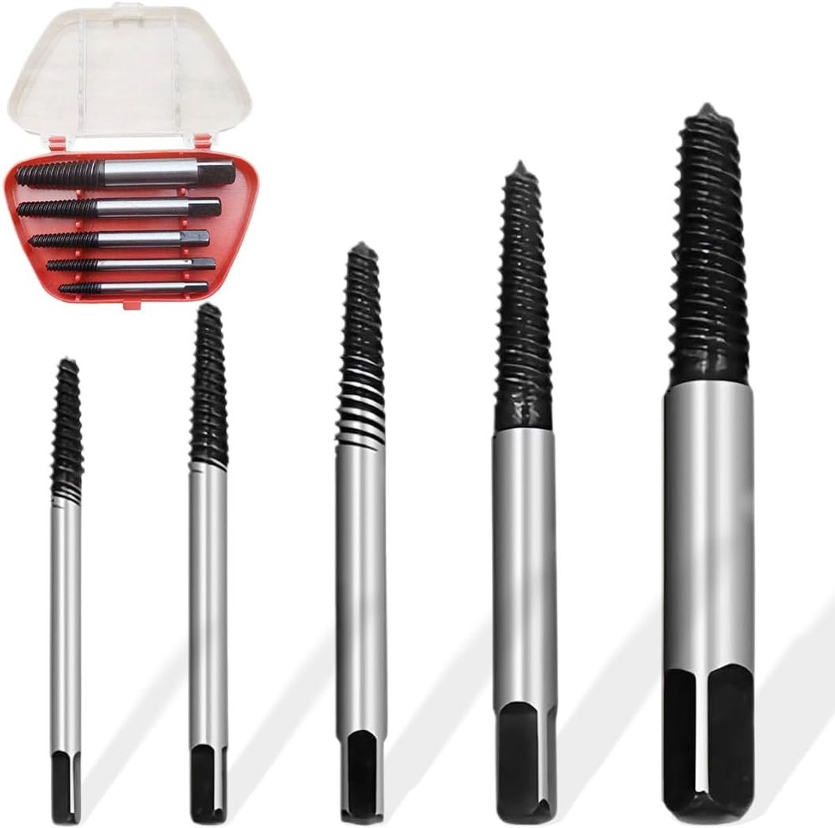Set van 5 Schroevendraaiers, 3 mm-18 mm, Schroefverwijderaar voor Beschadigde Schroeven, Handgereedschap voor Eenvoudige Schroefverwijdering