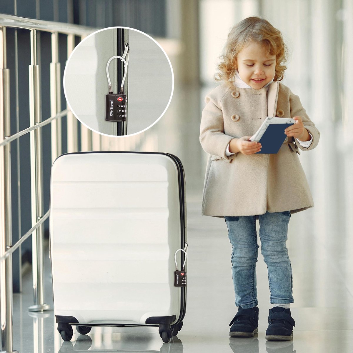 SnelShoppen - OW-Travel TSA Slot Kabelslot 3 Cijfers - Zwart Bagageslot voor Koffers - Veiligheidslock voor Reis en Vakantie - 3 Stuks