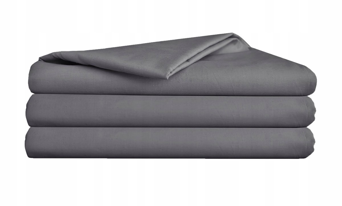 KONEY - Laken zonder elastiek 160 x 200 cm - katoen - Donkergrijs - 130-140 g/m²