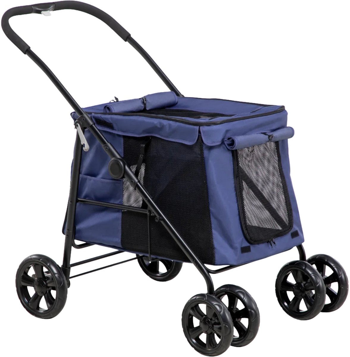 Hondenbuggy – Opvouwbare Honden- en Kattenwagen met Kussen – Blauw