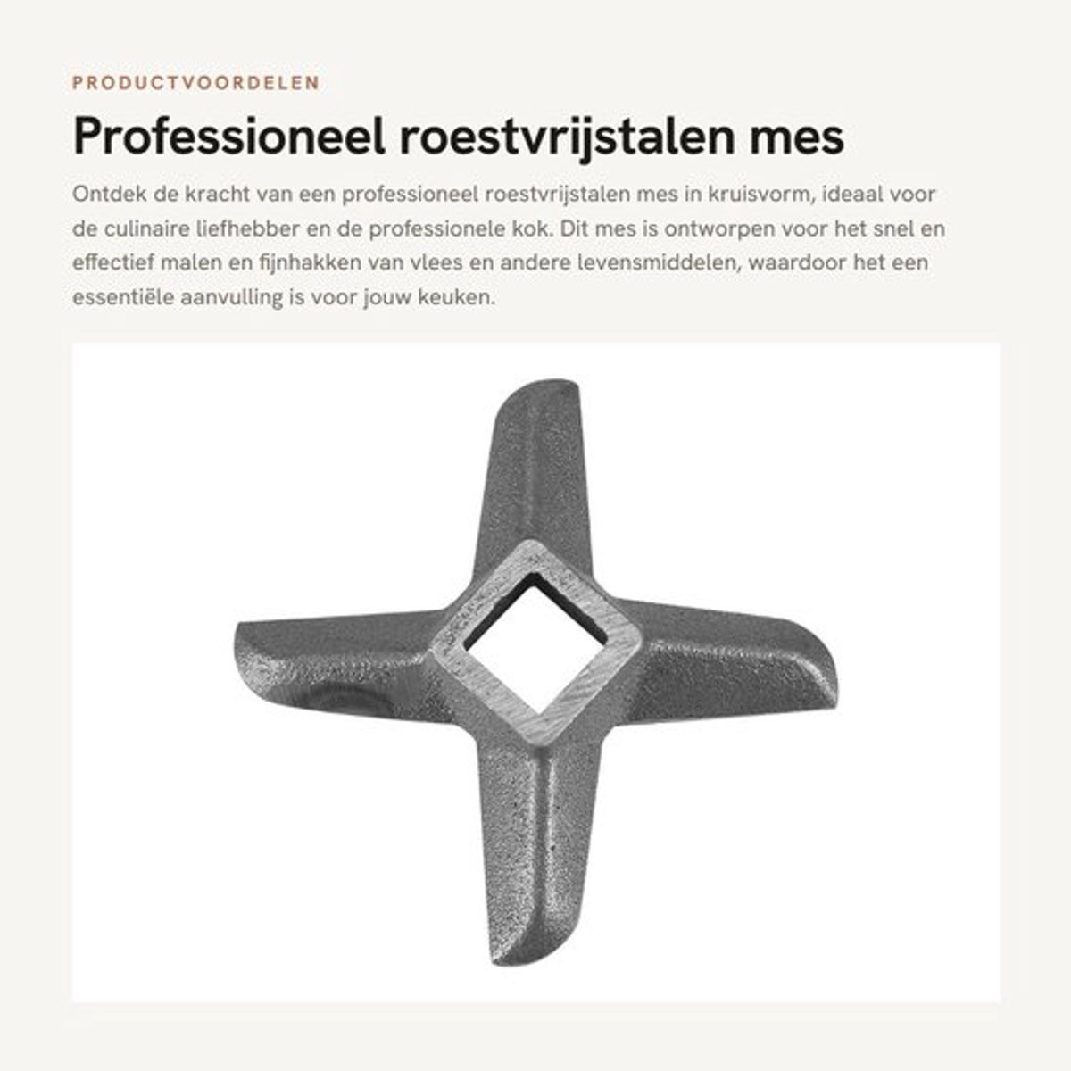 Roestvrijstalen Mes - Professioneel Kruisvormig Ontwerp - Vijf Soorten Messen - Duurzaam en Roestbestendig - Geschikt voor Vleesmolen - Gemakkelijk te Reinigen - Snijmes