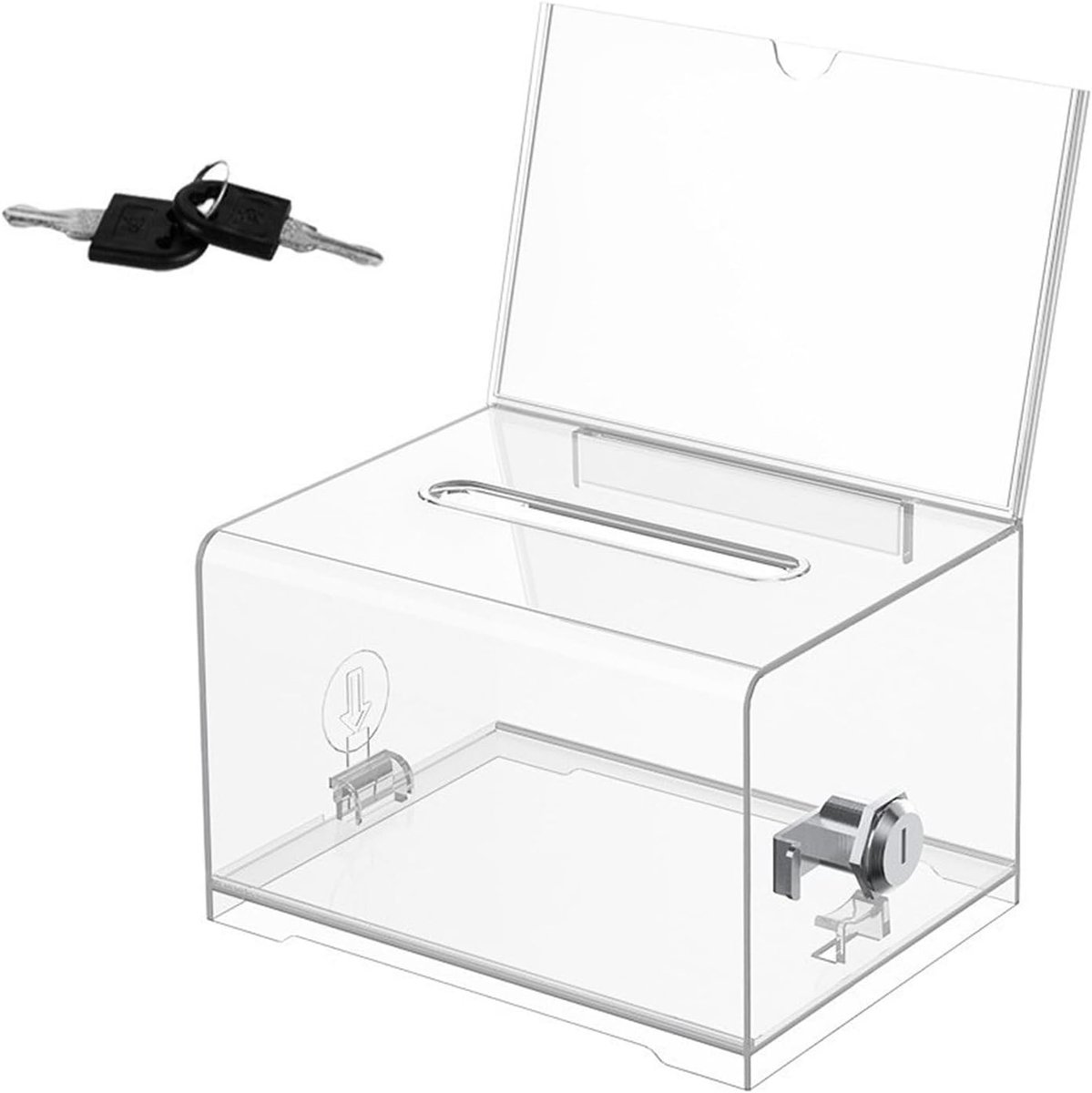 Veilige en Transparante Dispenser Box met Sleutelslot voor Visitekaartjes, Stemformulieren en Competities
