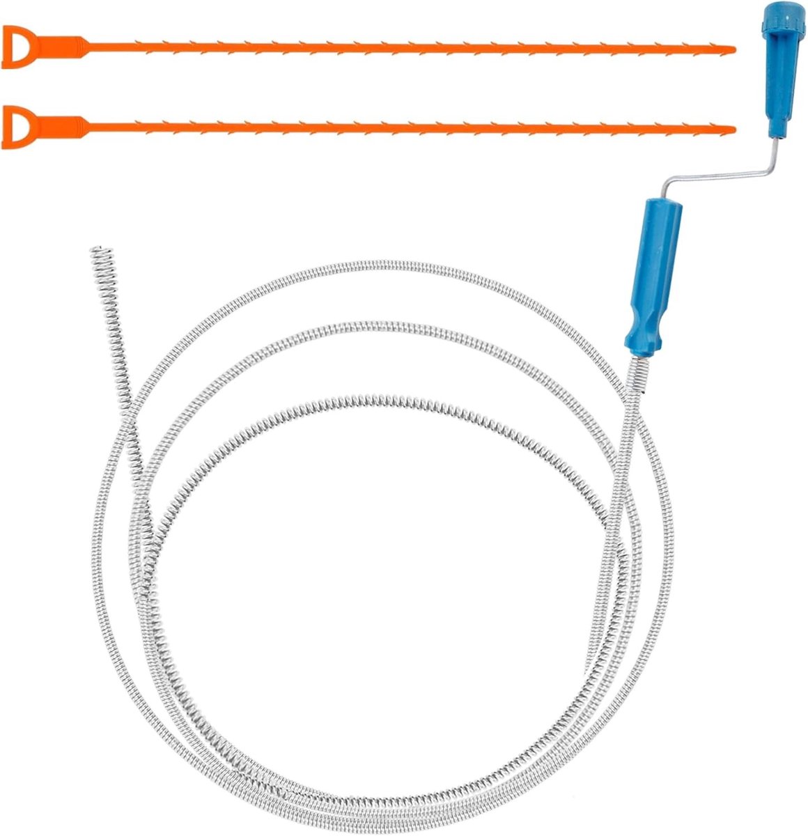 Set van 3 Flexibele Afvoerreinigers, Spiralen van 3 m x 5 mm voor Keuken en Badkamer, Effectieve Ontstopper voor Pijpen en Afvoeren
