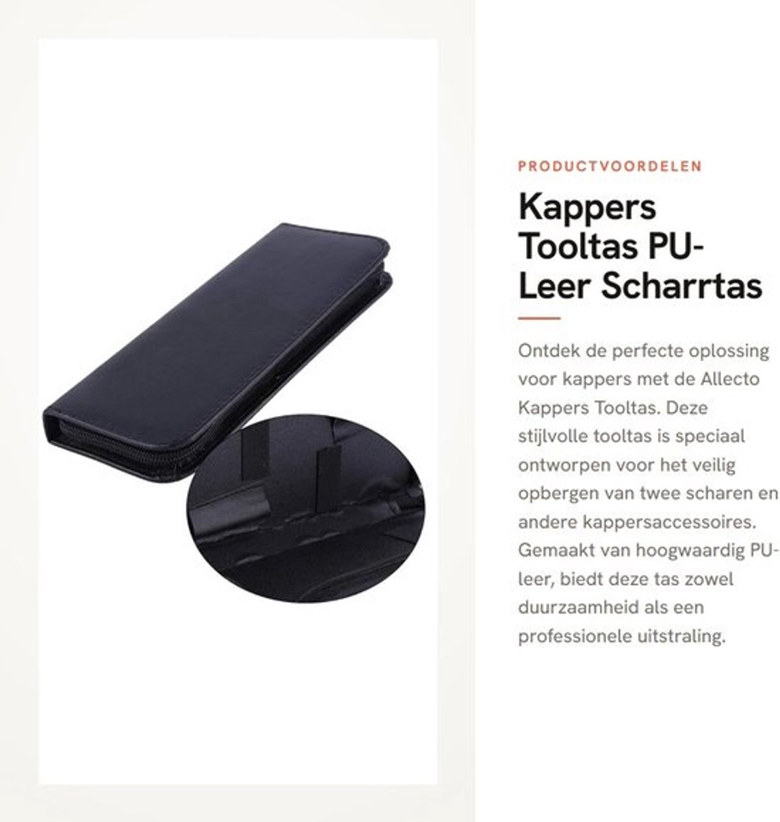 Kappers Tooltas - Professionele PU-leer Scharenhouder - Geschikt voor 2 Scharen - Lichtgewicht en Draagbaar - Stofdicht en Waterdicht - Afmetingen 22 x 19 cm - Schaarhouder