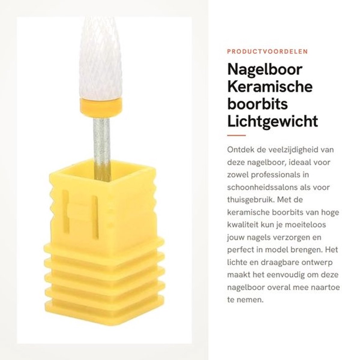 Nagelboor Lichtgewicht - Keramische Boorbits - Multifunctioneel - Nagelverzorging - Nagelreiniging - Duurzaam Materiaal - Nagelbit