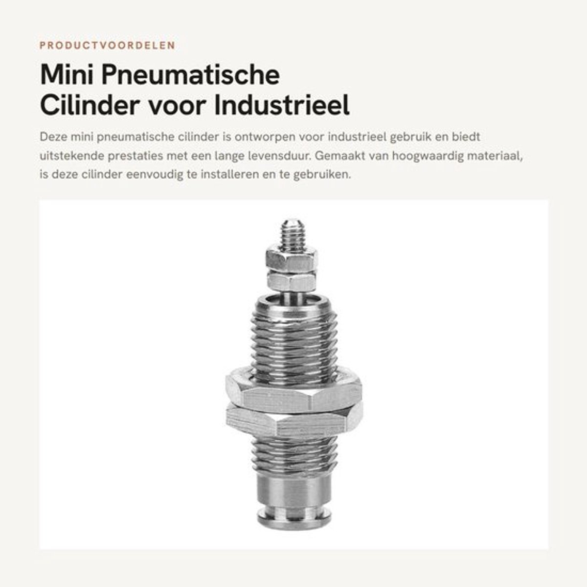 Luchtcilinder Mini - 6/10/15mm Boring - 5/10/15mm Slag - Enkelwerkend - Buitendraad - Professioneel Ontwerp - Pneumatische Cilinder