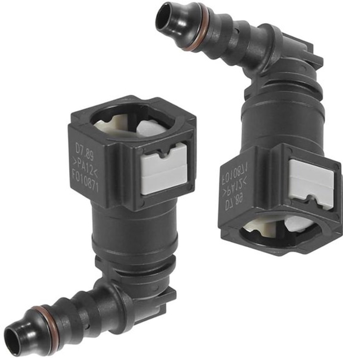 Brandstofleiding Snelsluiting - Slangkoppeling - 90 Graden Koppeling - Nylon Connector - ID6 - 2 Stuks - Eenvoudige Installatie