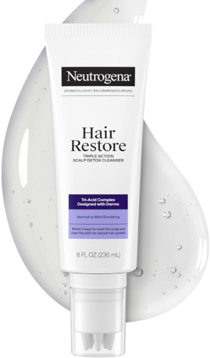 Neutrogena Hair Restore Triple Action Scalp Detox Cleanser 236ml – Exfoliërende Scalp Cleanser met Salicylzuur, Amandelzuur & Melkzuur