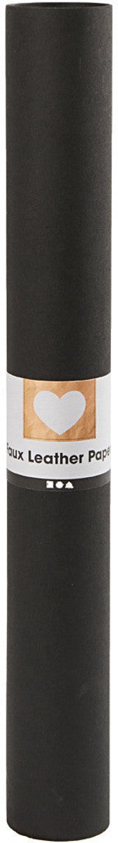 Faux Leather Papier, B: 50 cm, unikleurig, 350 gr, zwart, 1 m/ 1 rol