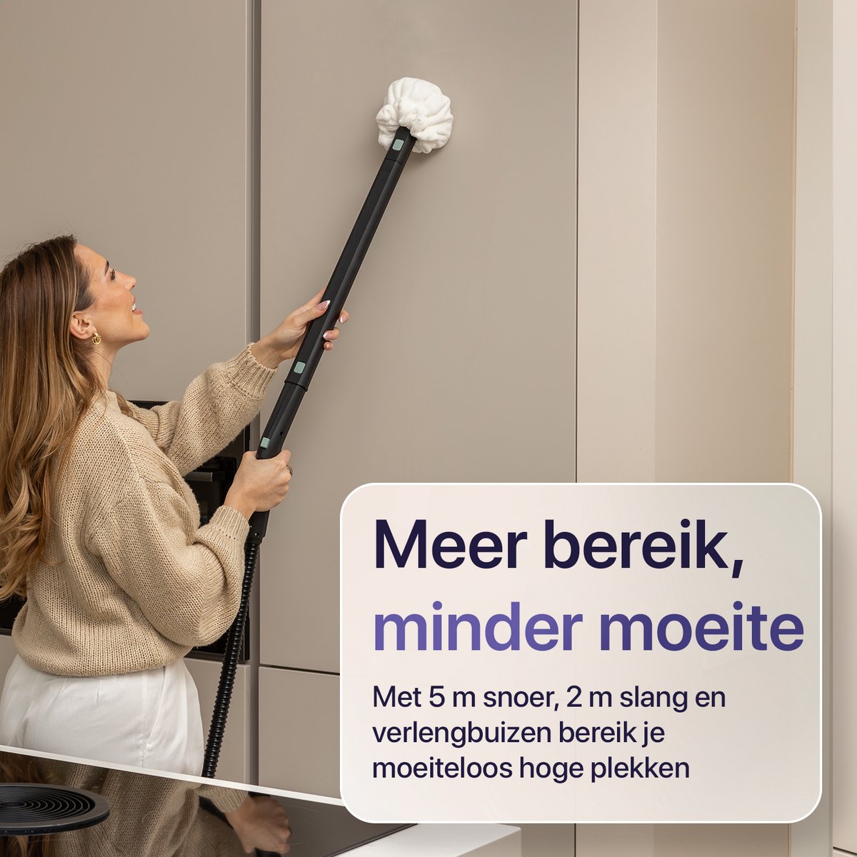 LUMAN Stoomreiniger MAX – 2600W - 60 min Stoomtijd - 2.5L Watertank – Handstoomreiniger & Tapijtreiniger - Zwart thumbnail 5