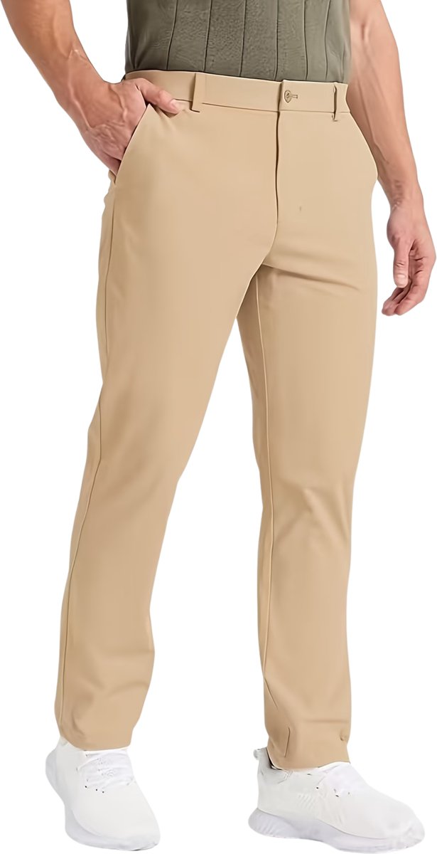 Currero Pantalon Heren Chino Regular Fit Golfbroek Nette Broek Met Elastische Tailleband Volwassenen XXS/XS Creme
