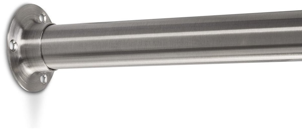 SOTECH 800 mm kledingkastrail met 1 paar penlagers Cirkelbuishouder (geborsteld roestvrij staal, rond Ø 25 mm) en kleerhangerhouder: om uw kledingkast en kledingkast op elegante wijze waterpas te zetten.