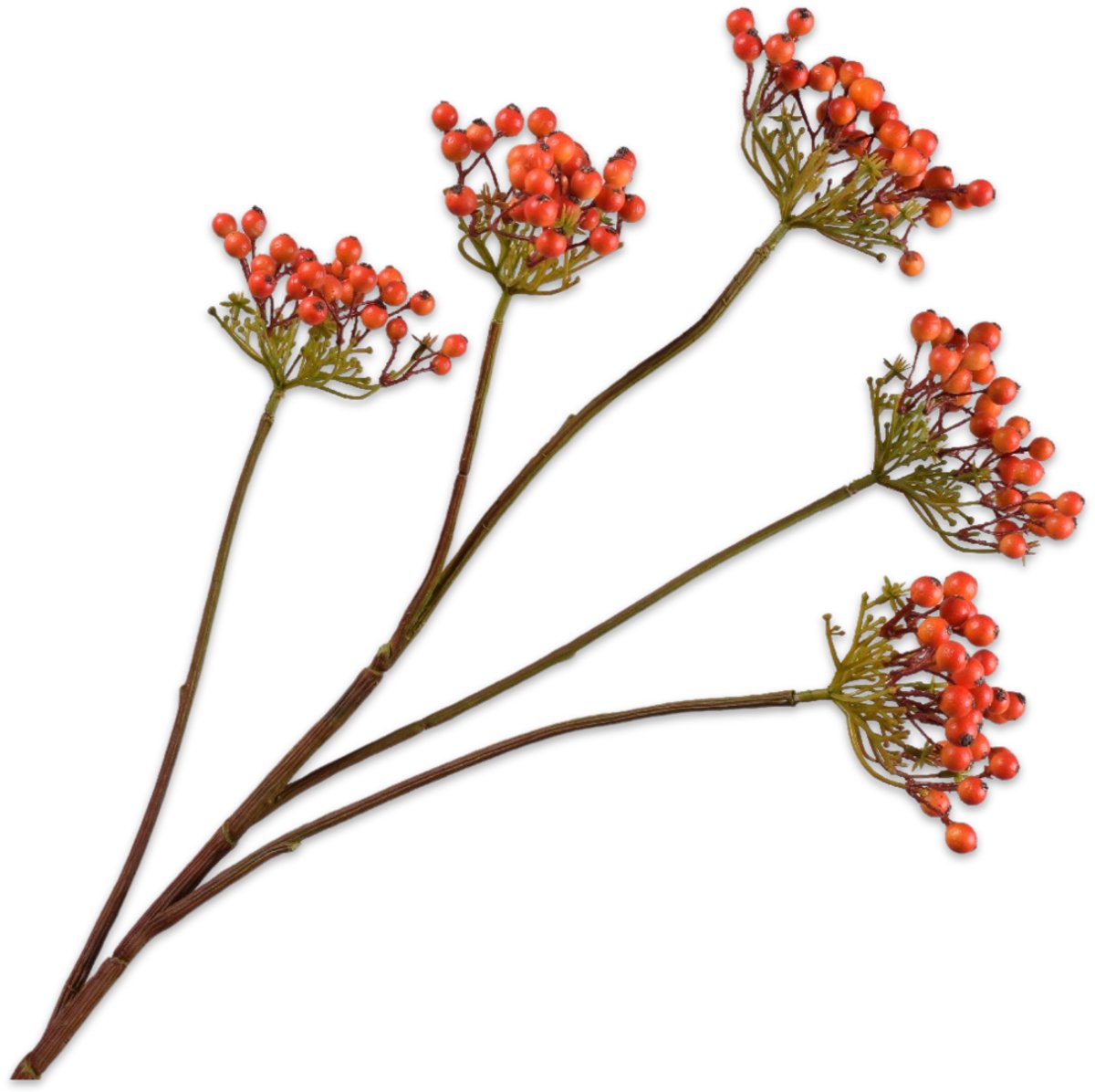 Silk-ka Kunstbloem-Zijden Bloem Bessentak Oranje 79 cm