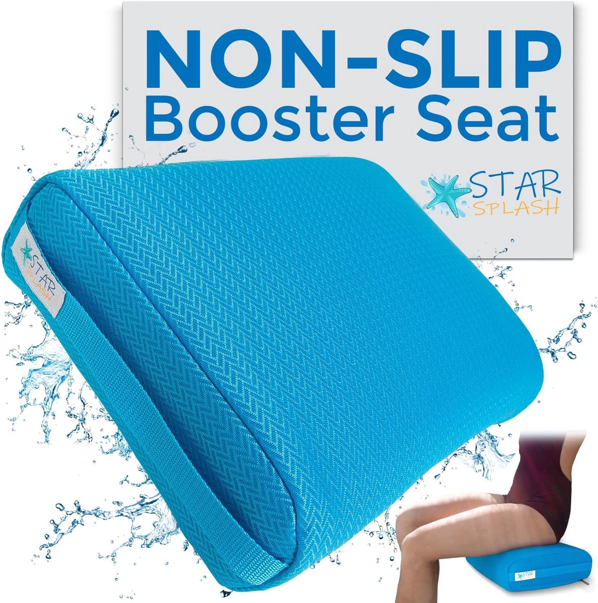 SnelShoppen - Hot Tub Booster Seat Kussen 15x12x5 Inch - Niet-slip Microdot Onderkant - 6 Gewogen Segmenten - Sneldrogende Hot Tub Accessoires voor Bi