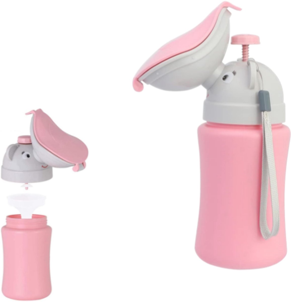 Kinderpotje - draagbaar - lichtgewicht - geurloos - gemakkelijk te gebruiken - voldoet aan de behoeften van de baby, altijd en overal - voor meisjes - roze