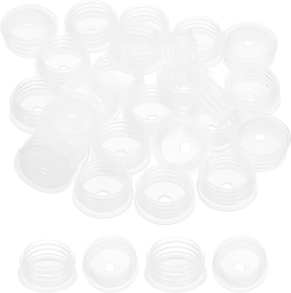 Bottle Adapter 0.87"/20mm, 25 Stuks Druk-in Flesadapter Stopper voor Oral Dispensers, Geschikt voor Vloeistoffen en Olie, Duidelijk en Duurzaam