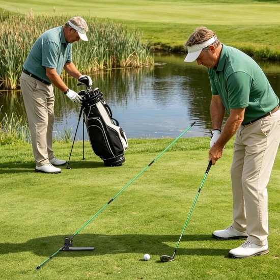 Golf Swing Trainer - Hulpstuk Golf - Techniek Verbeteren - Verstelbaar Niveau - Compact Opvouwbaar - Zwart van GOLF — afbeelding 5