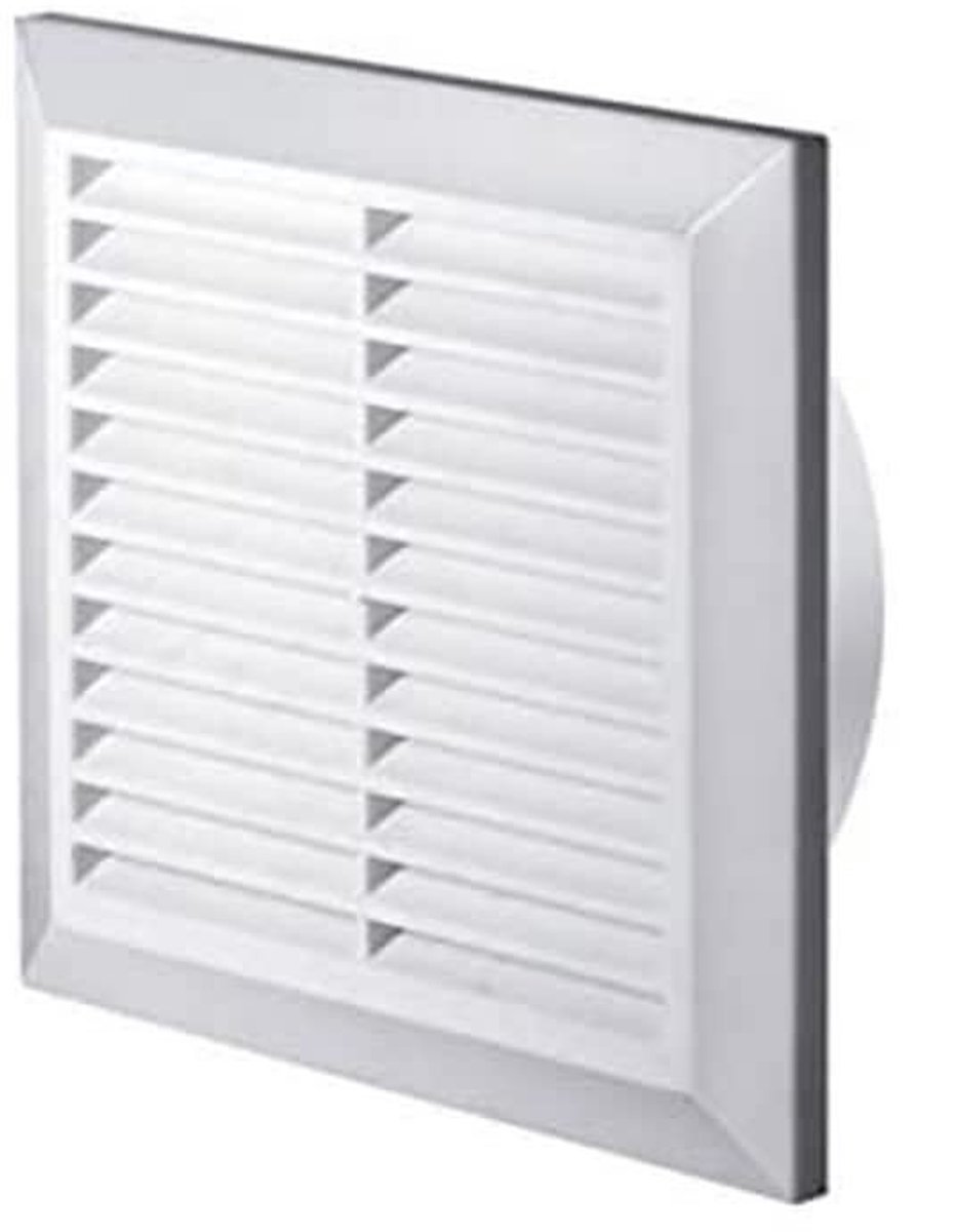 Dailygoods- Ventilatierooster afsluitbaar - Insectenbescherming - Rond Ø 100 mm - Kunststof - Binnen/Buiten - Flensbevestiging - Rooster