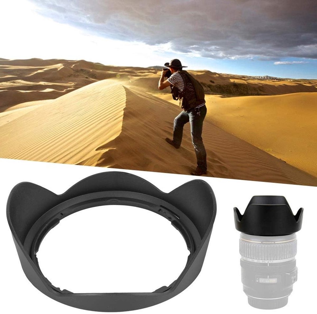 Camera Zonnescherm, Plastic Lens Hood voor Nikon AF-S 17-35mm F/2.8D en 18-35mm F/3.5-4, Bescherming tegen Zonlicht en Reflecties, Ideaal voor Landschapsfotografie thumbnail 3