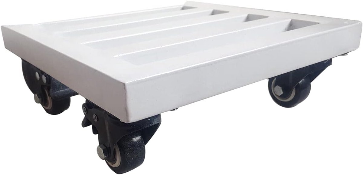 Plantenkar met Wielen - Bloempot Trolley - Verplaatsen Zware Potten - 360 Graden Zwenkwielen - 40x40cm - Zwart