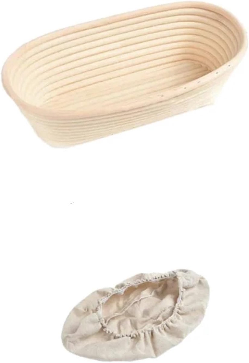 Gaarmand Brood - Rijsmand Zuurdeeg - Brood Bakken - Natuurlijk Rotan - 21 x 15 x 8 cm - Natuurkleur