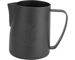 Opschuimkan Melk - Latte Art Pitcher - Koffie Maken - Nauwkeurig Gieten - 480ml - Mat Zwart