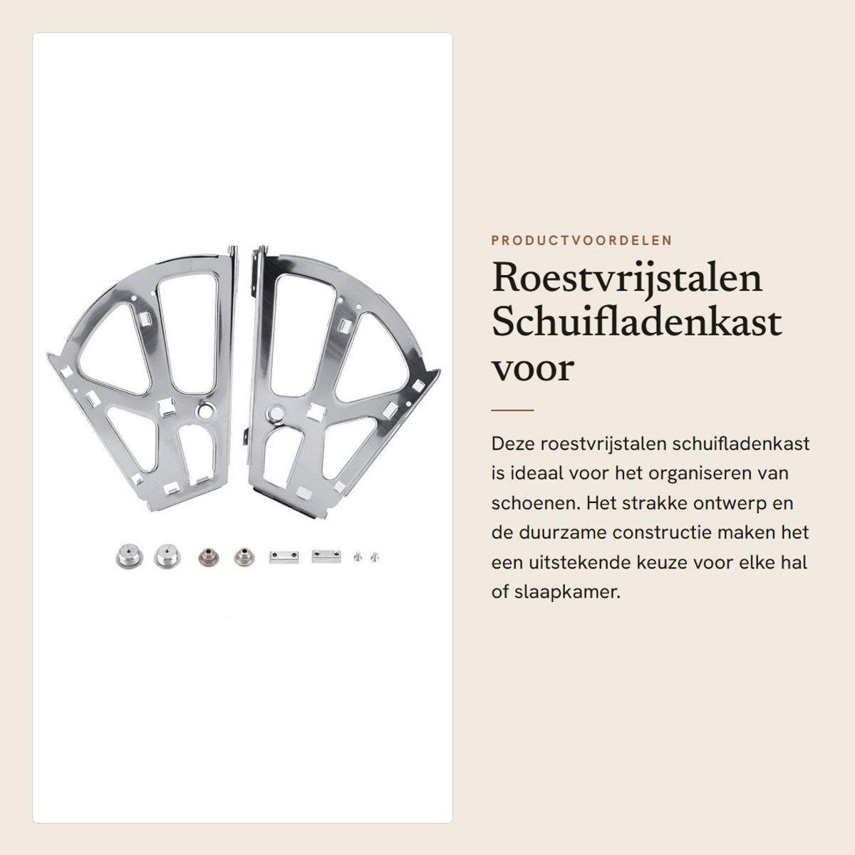 Dailygoods- Schoenenkast Hoogwaardige Roestvrij Staal - Opbergkast met Deuren - Schuifladenkast - Duurzaam - Antislip - Verstelbare Scharnieren